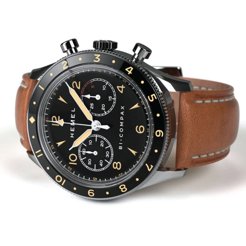 HEMEL Air Wing Mechanical Chronograph with Dual-Time Bezel and DD Sapphire Crystal #HF19