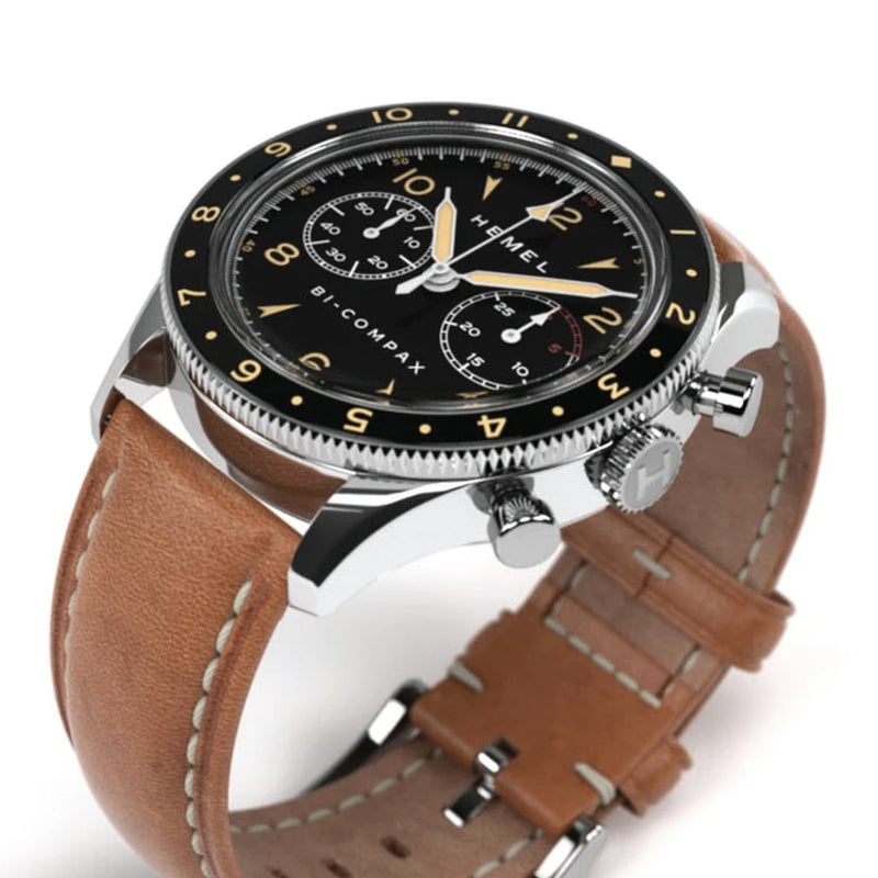 HEMEL Air Wing Mechanical Chronograph with Dual-Time Bezel and DD Sapphire Crystal #HF19