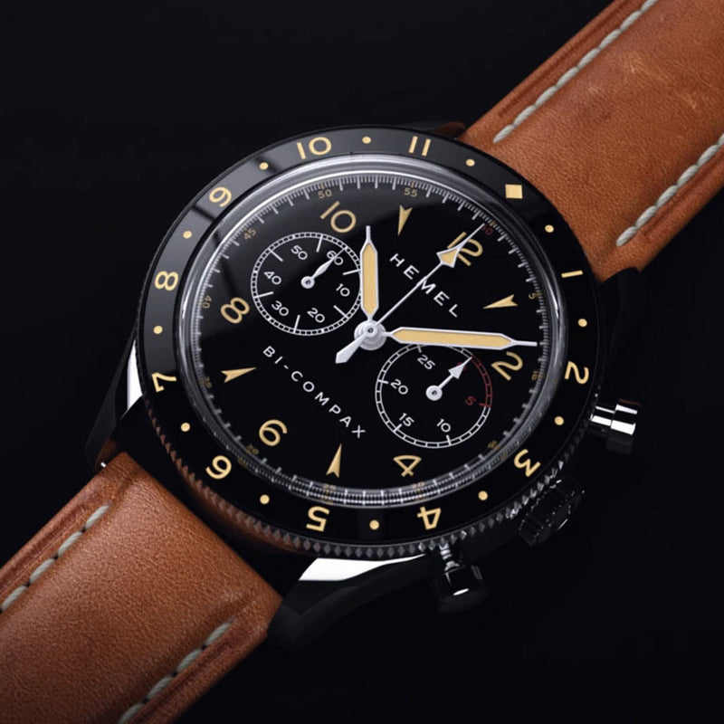 HEMEL Air Wing Mechanical Chronograph with Dual-Time Bezel and DD Sapphire Crystal #HF19