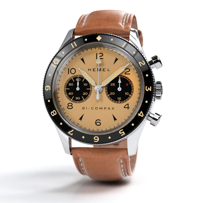 HEMEL Air Wing Mechanical Chronograph with Dual-Time Bezel and DD Sapphire Crystal #HF19IV
