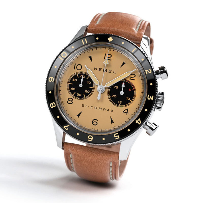 HEMEL Air Wing Mechanical Chronograph with Dual-Time Bezel and DD Sapphire Crystal #HF19IV