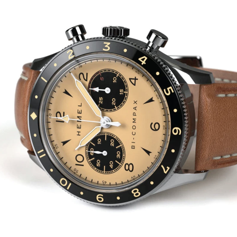 HEMEL Air Wing Mechanical Chronograph with Dual-Time Bezel and DD Sapphire Crystal #HF19IV