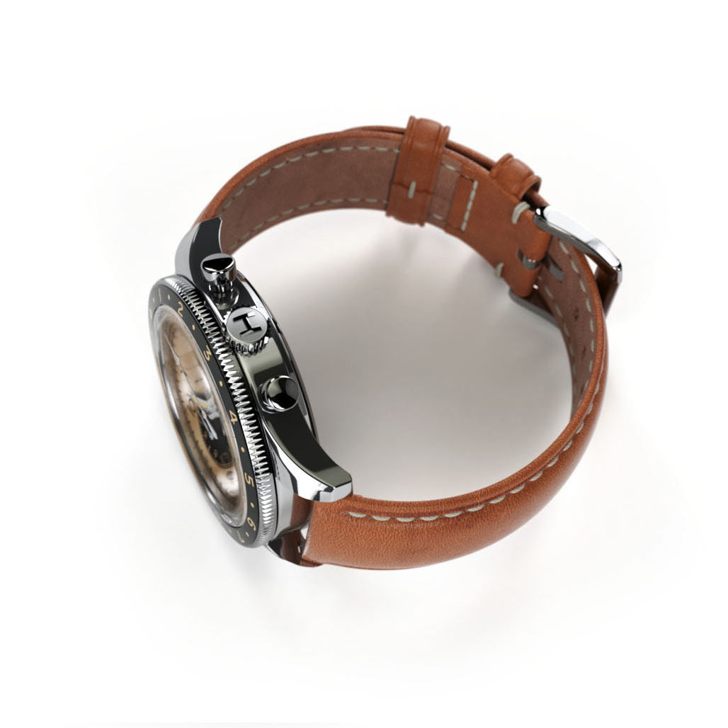 HEMEL Air Wing Mechanical Chronograph with Dual-Time Bezel and DD