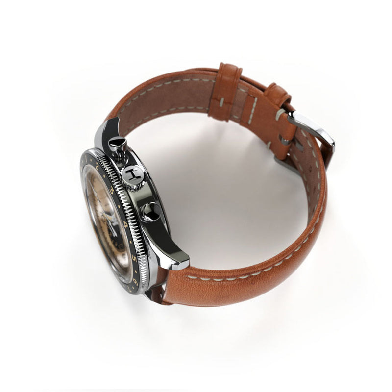 HEMEL Air Wing Mechanical Chronograph with Dual-Time Bezel and DD Sapphire Crystal #HF19IV