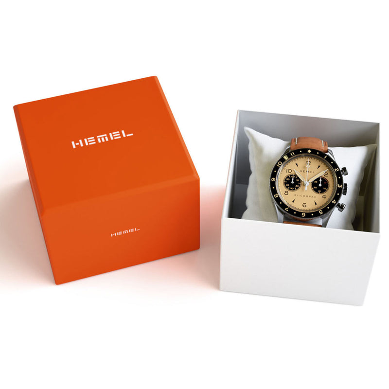HEMEL Air Wing Mechanical Chronograph with Dual-Time Bezel and DD Sapphire Crystal #HF19IV