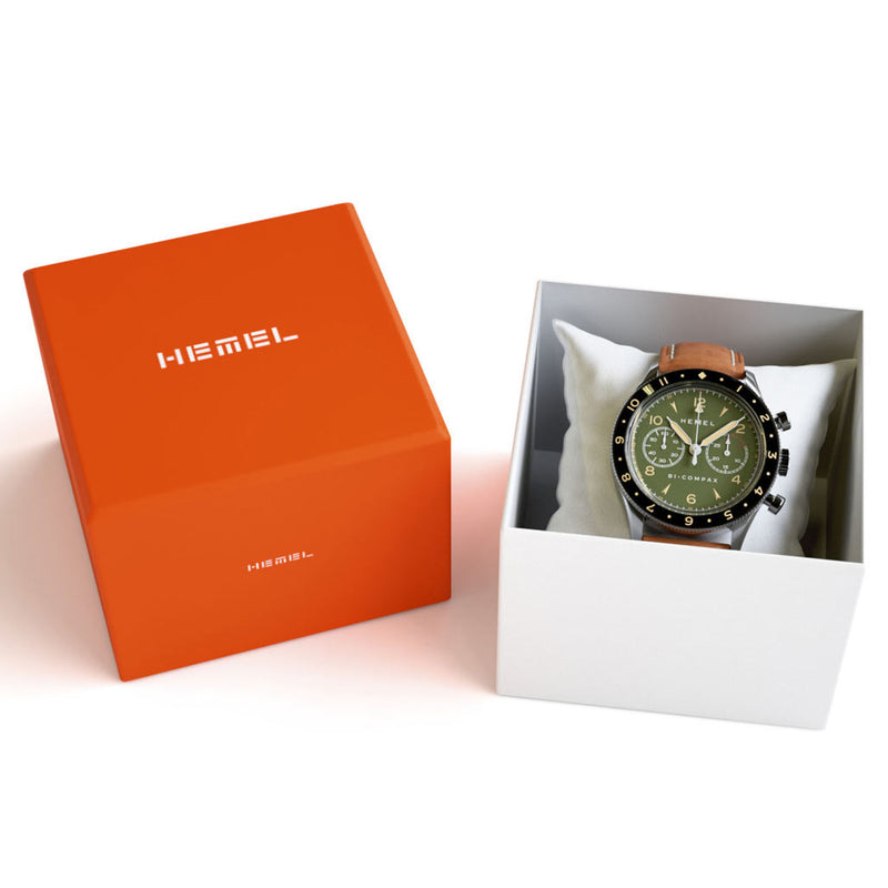 HEMEL Air Wing Mechanical Chronograph with Dual-Time Bezel and DD Sapphire Crystal #HF19OL