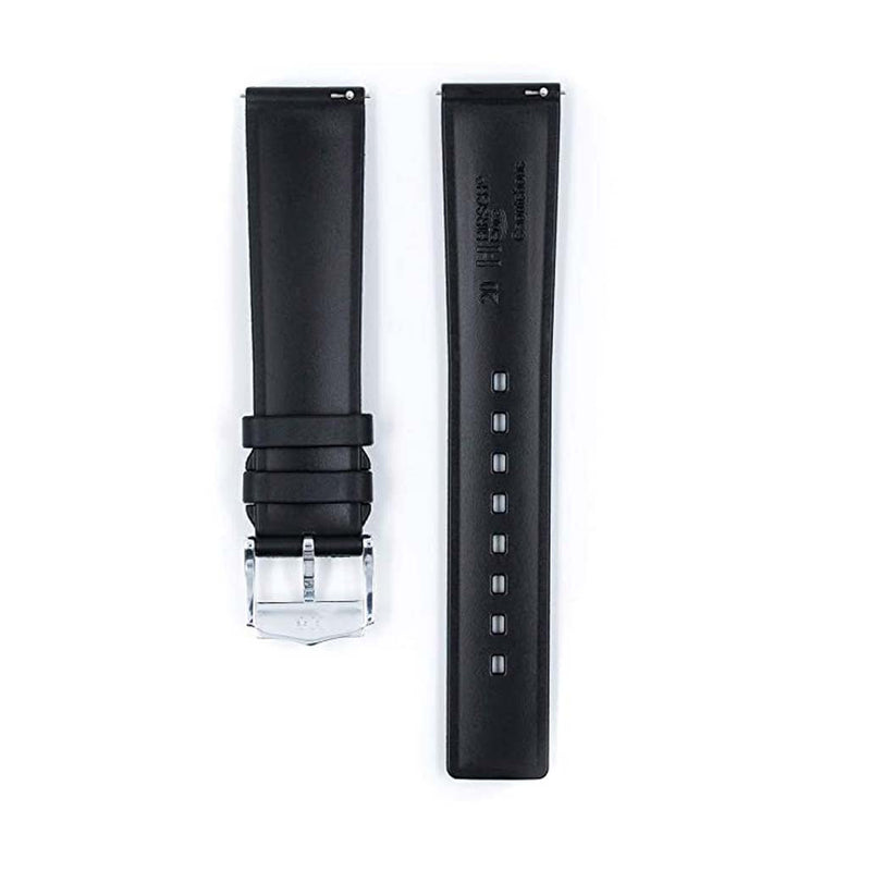 Hirsch Pure Black Premium Caoutchouc Natural Rubber Watch Strap #405388-50