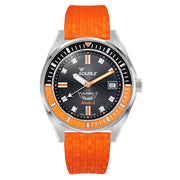 Squale Matic S Black Dial Watch with Mosaic Rubber Strap #MATICBKOBK.MROR