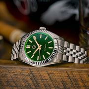 Islander Brookville Hi-Beat Automatic Dress Watch with Green Aventurine Dial #ISL-180 lifestyle
