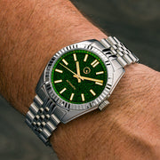Islander Brookville Hi-Beat Automatic Dress Watch with Green Aventurine Dial #ISL-180 wrist