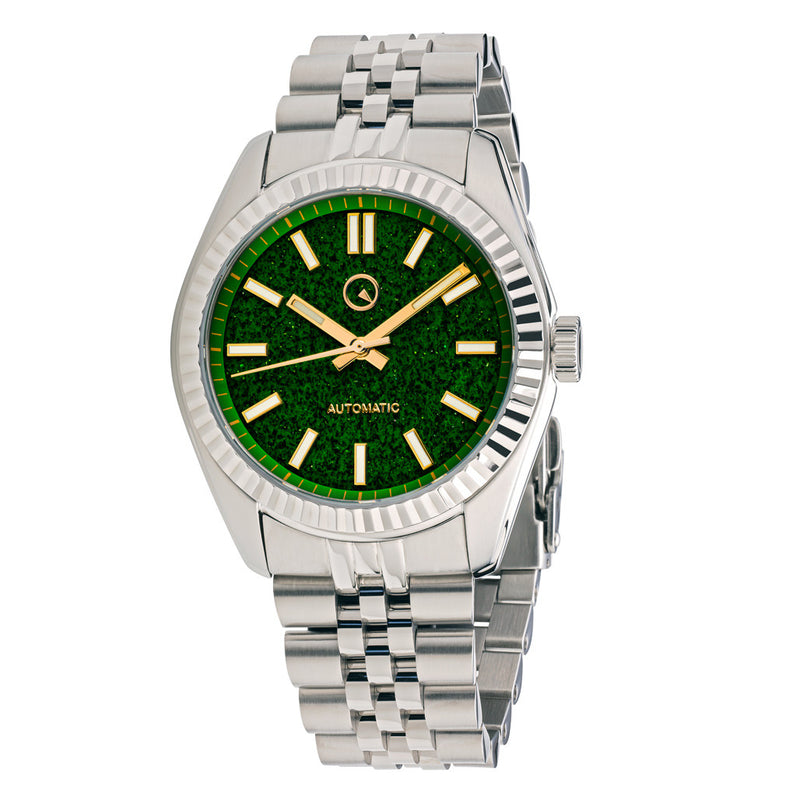 Islander Brookville Hi-Beat Automatic Dress Watch with Green Aventurine Dial #ISL-180 zoom