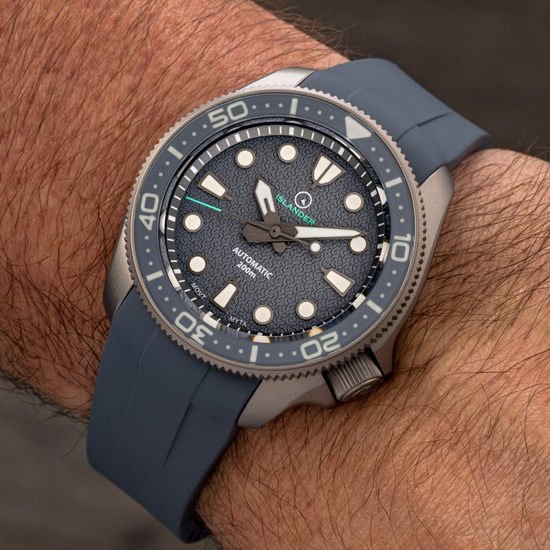 Islander Sands Point Titanium Diver with Grey Whale Tail Dial #ISL-259