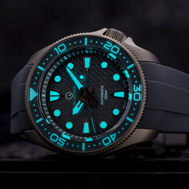 Islander Sands Point Titanium Diver with Grey Whale Tail Dial #ISL-259