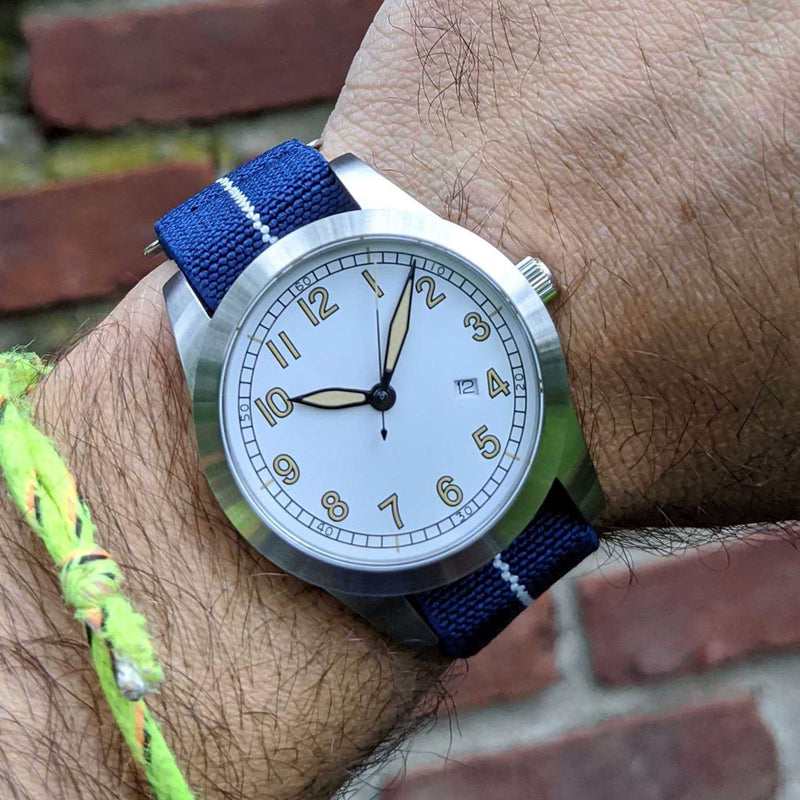 Islander USA Assembled Ameriquartz Field Watch with 40mm Stainless Steel Case and AR Sapphire Crystal #ISL-75