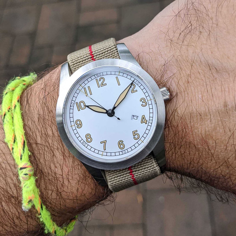 Islander USA Assembled Ameriquartz Field Watch with 40mm Stainless Steel Case and AR Sapphire Crystal #ISL-76