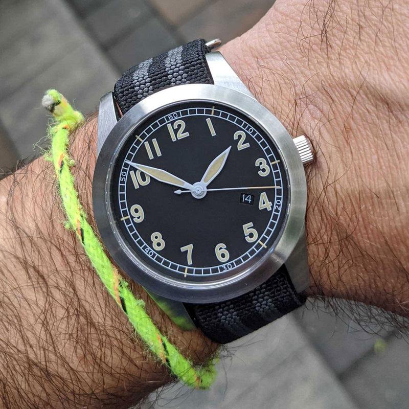 Islander USA Assembled Ameriquartz Field Watch with 40mm Stainless Steel Case and AR Sapphire Crystal #ISL-77