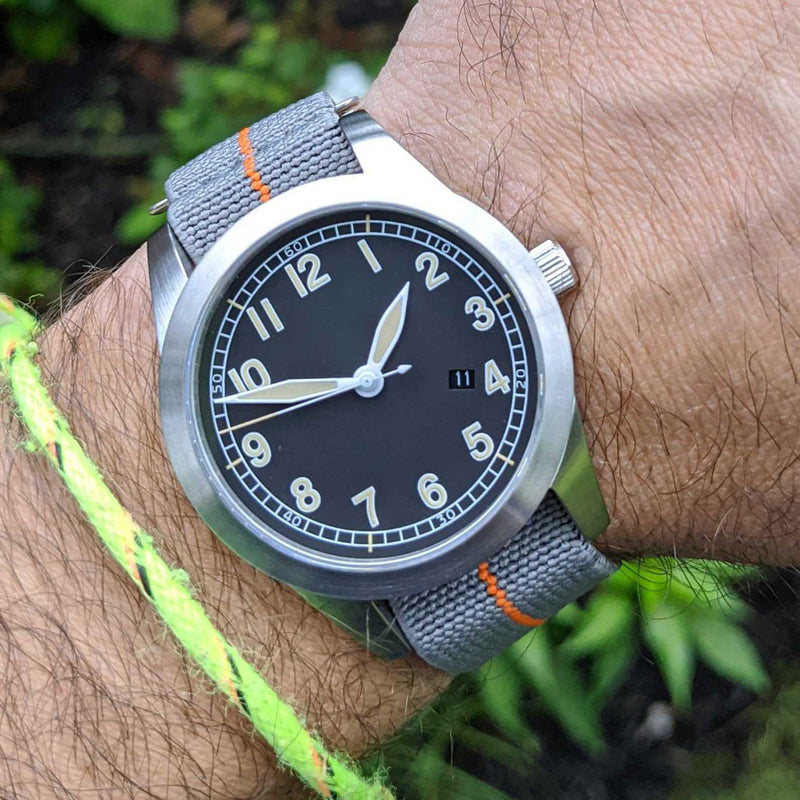 Islander USA Assembled Ameriquartz Field Watch with 40mm Stainless Steel Case and AR Sapphire Crystal #ISL-78