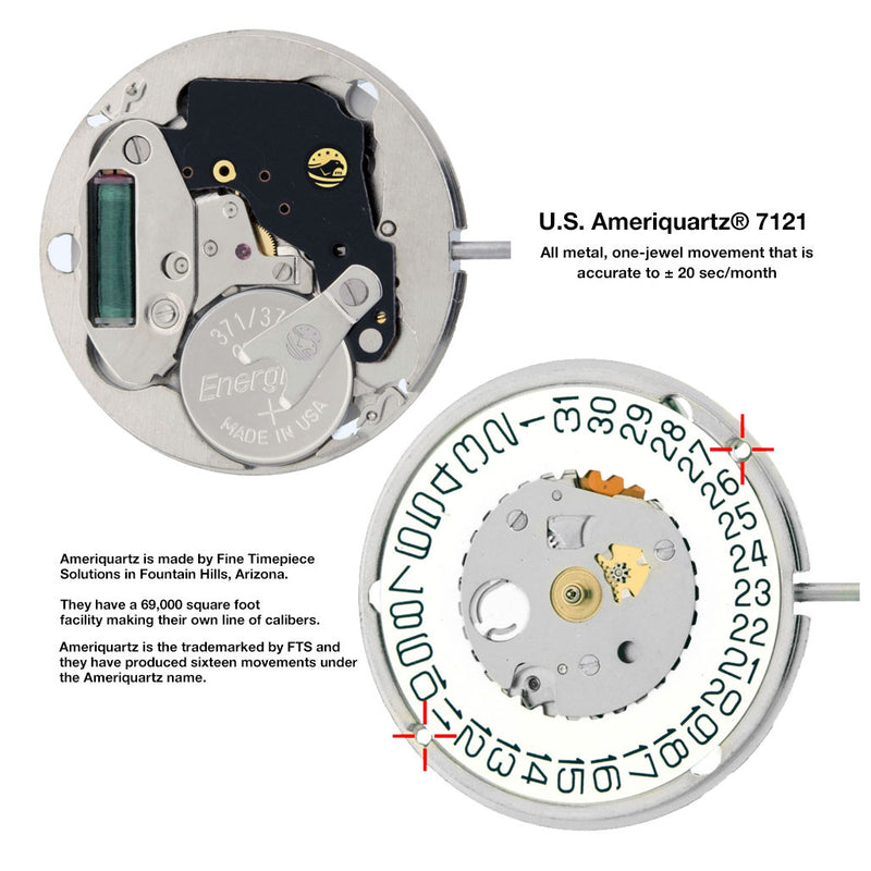 Islander USA Assembled Ameriquartz Field Watch with 40mm Stainless Steel Case and AR Sapphire Crystal #ISL-77