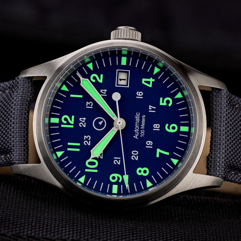 Islander Mitchel Automatic Field Watch with Nylon Weave Strap and an AR Sapphire Crystal #ISL-42
