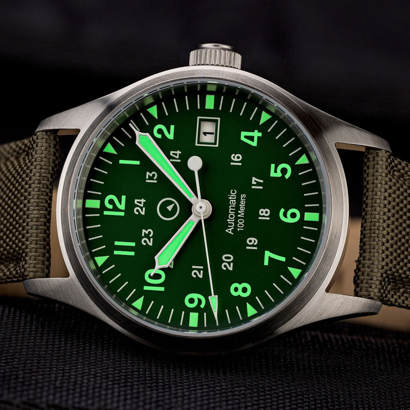 Islander Mitchel Automatic Field Watch with Nylon Weave Strap and an AR Sapphire Crystal #ISL-43