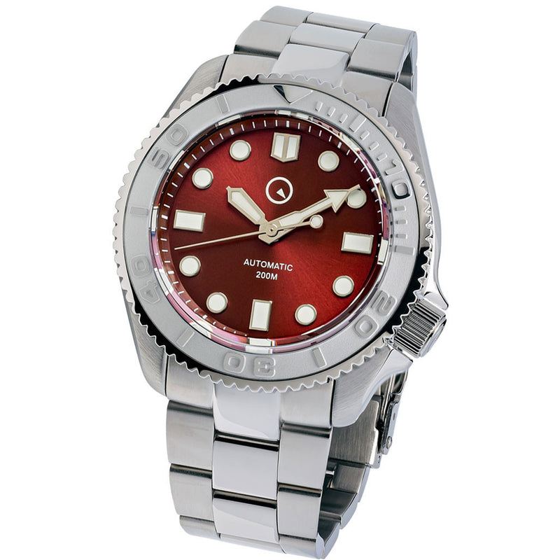 Islander Automatic Dive Watch with Bracelet, Double-Domed AR Sapphire Crystal, and Embossed Ceramic Bezel Insert #ISL-92