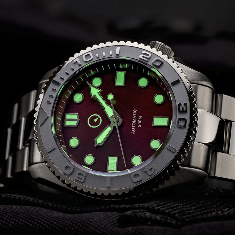 Islander Automatic Dive Watch with Bracelet, Double-Domed AR Sapphire Crystal, and Embossed Ceramic Bezel Insert #ISL-92