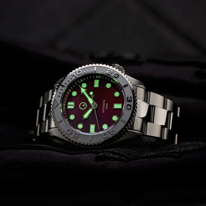 Islander Automatic Dive Watch with Bracelet, Double-Domed AR Sapphire Crystal, and Embossed Ceramic Bezel Insert #ISL-92