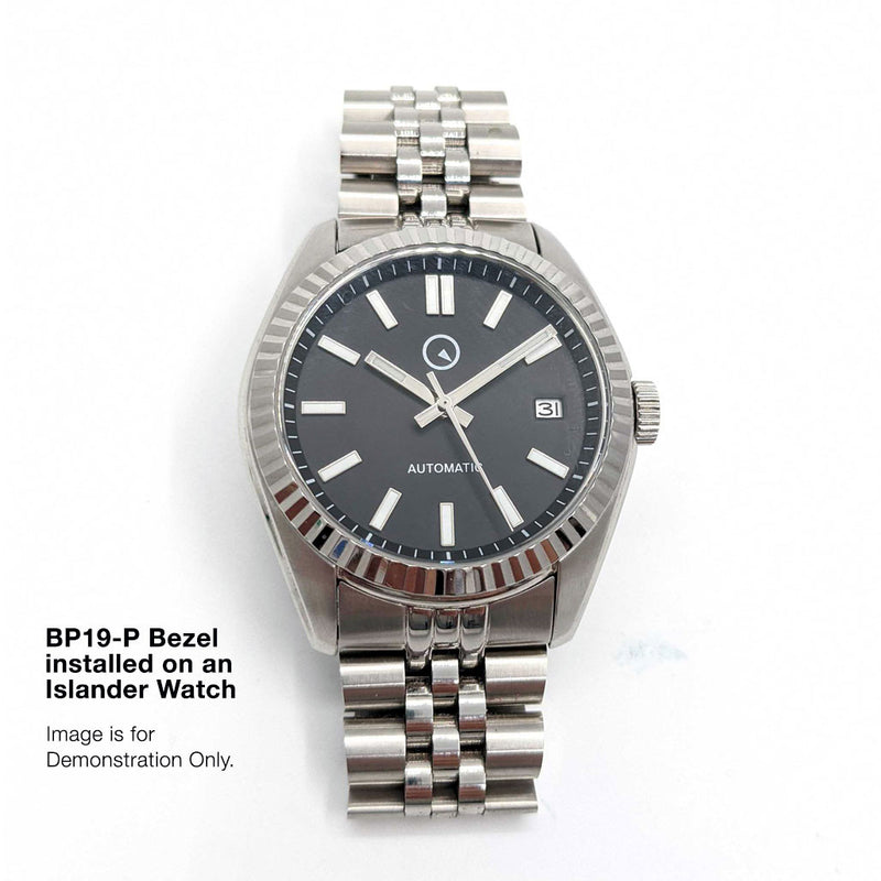 Fluted Stainless Steel Bezel for Islander Brookville Watches #B19-P