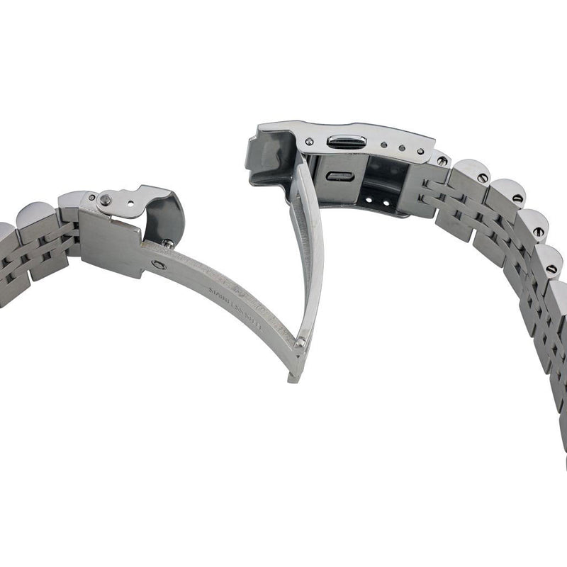 Islander 22mm Brushed and Polished Solid-Link Watch Bracelet for Seiko Turtle Dive Watches Curved End #BRAC-83