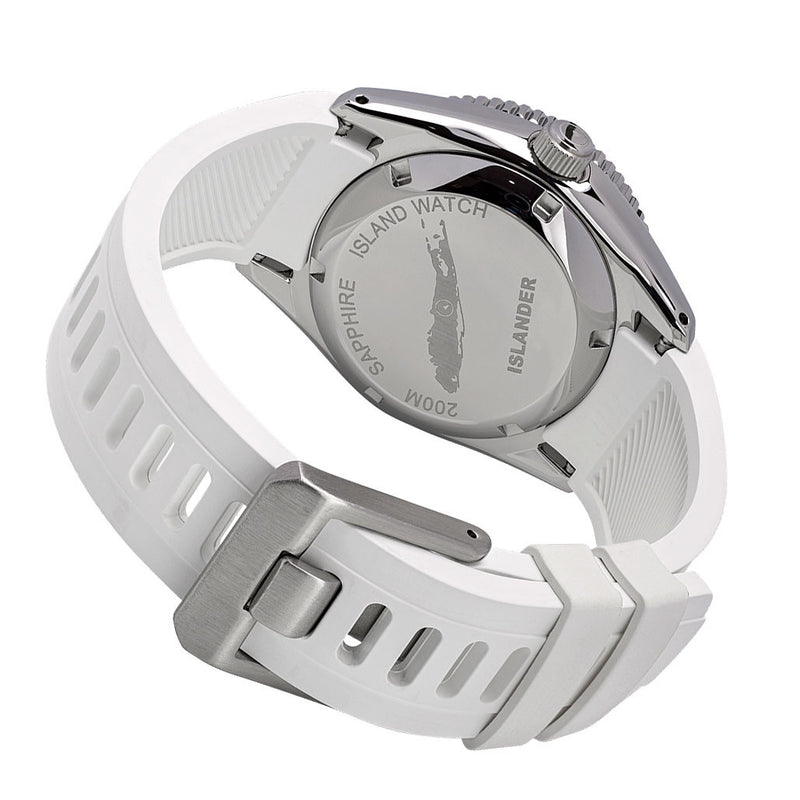 Islander 38mm Automatic Cherry Blossom Watch with White Rubber Strap, AR Sapphire Crystal, and Sapphire Bezel Insert #ISL-93