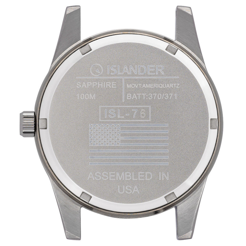 Islander USA Assembled Ameriquartz Field Watch with 40mm Stainless Steel Case and AR Sapphire Crystal #ISL-76