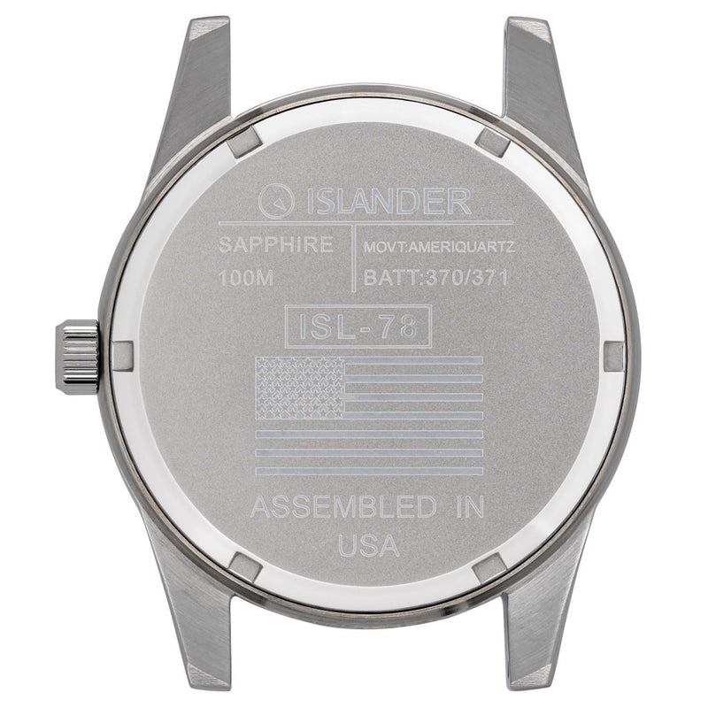 Islander USA Assembled Ameriquartz Field Watch with 40mm Stainless Steel Case and AR Sapphire Crystal #ISL-78