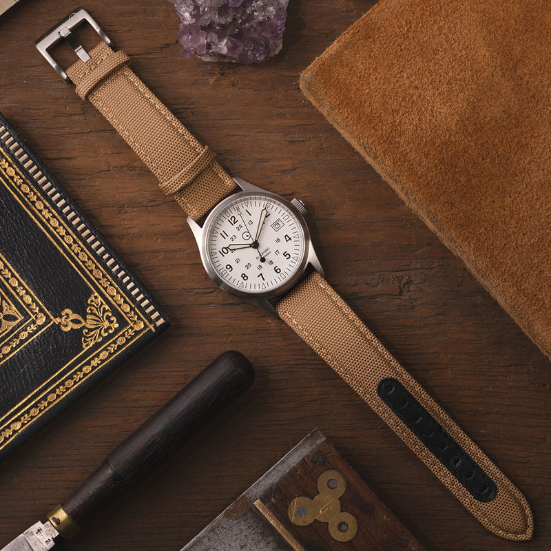 Islander Mitchel Automatic Field Watch with Nylon Weave Strap and an AR Sapphire Crystal #ISL-40