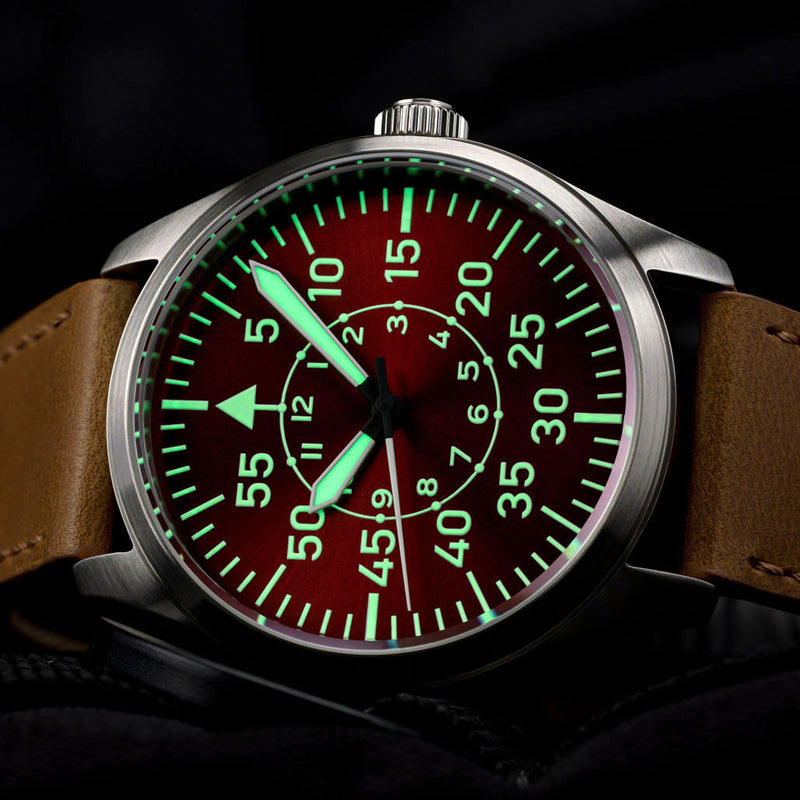 Islander Automatic Aviator Pilot Watch with Leather Strap and an Anti-Reflective Sapphire Crystal #ISL-99
