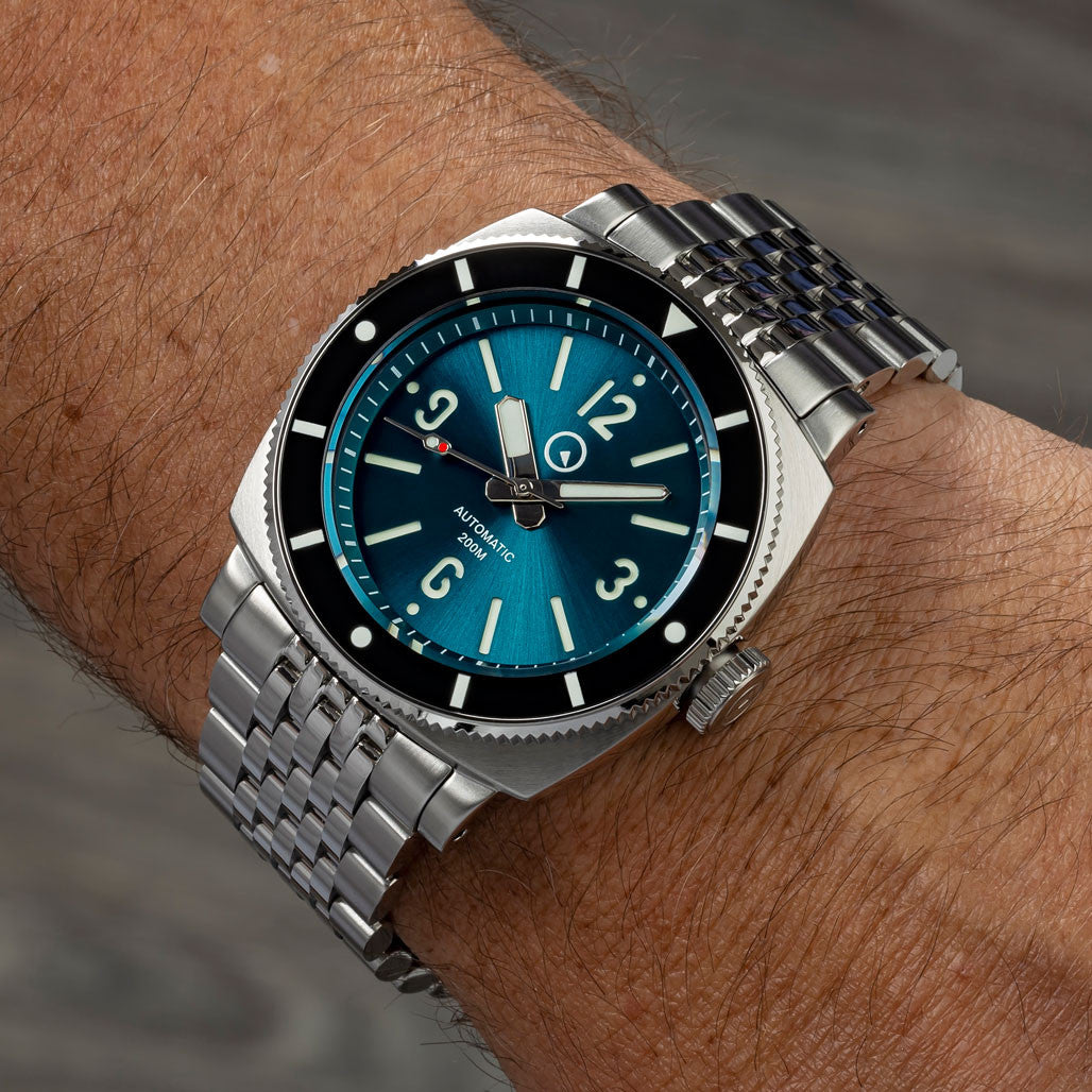 Islander Blue-Green Sandwich Dial Automatic Dive Watch with AR