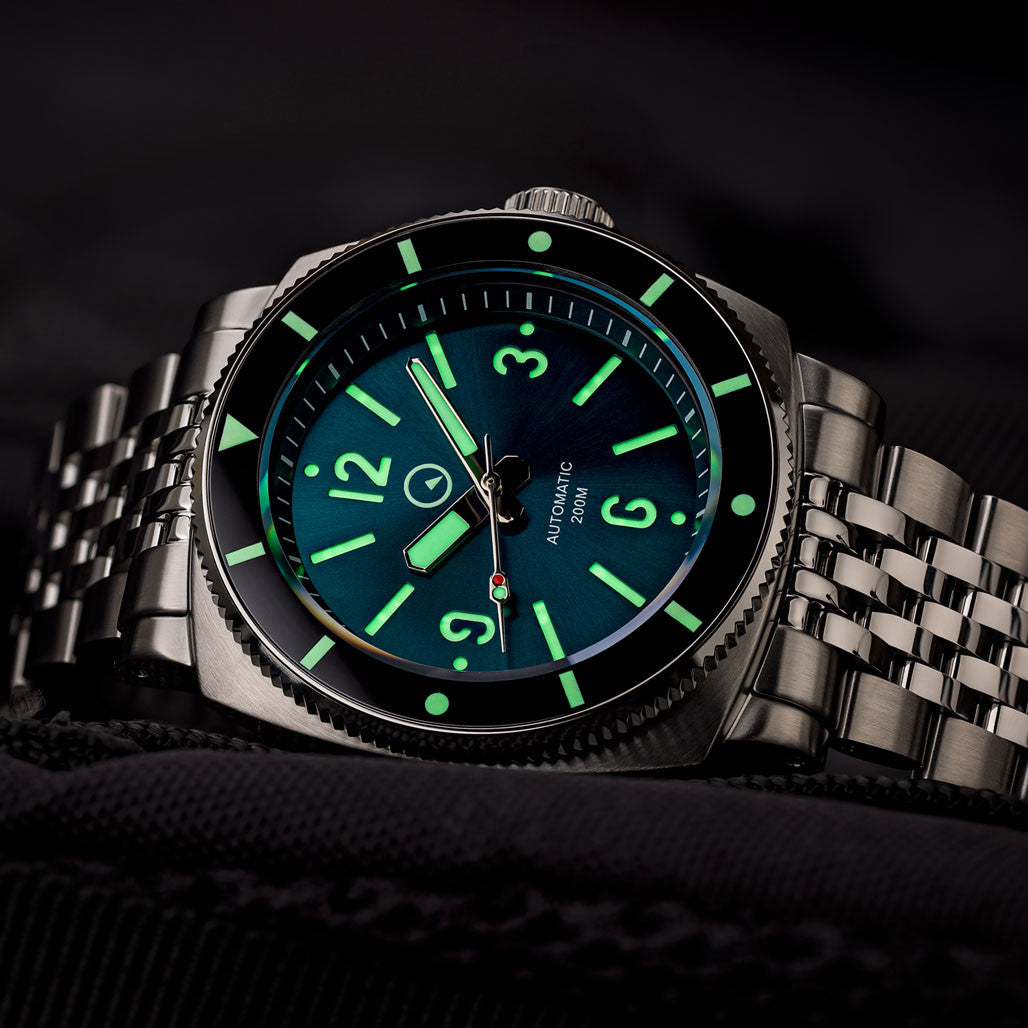 Islander Blue-Green Sandwich Dial Automatic Dive Watch with AR