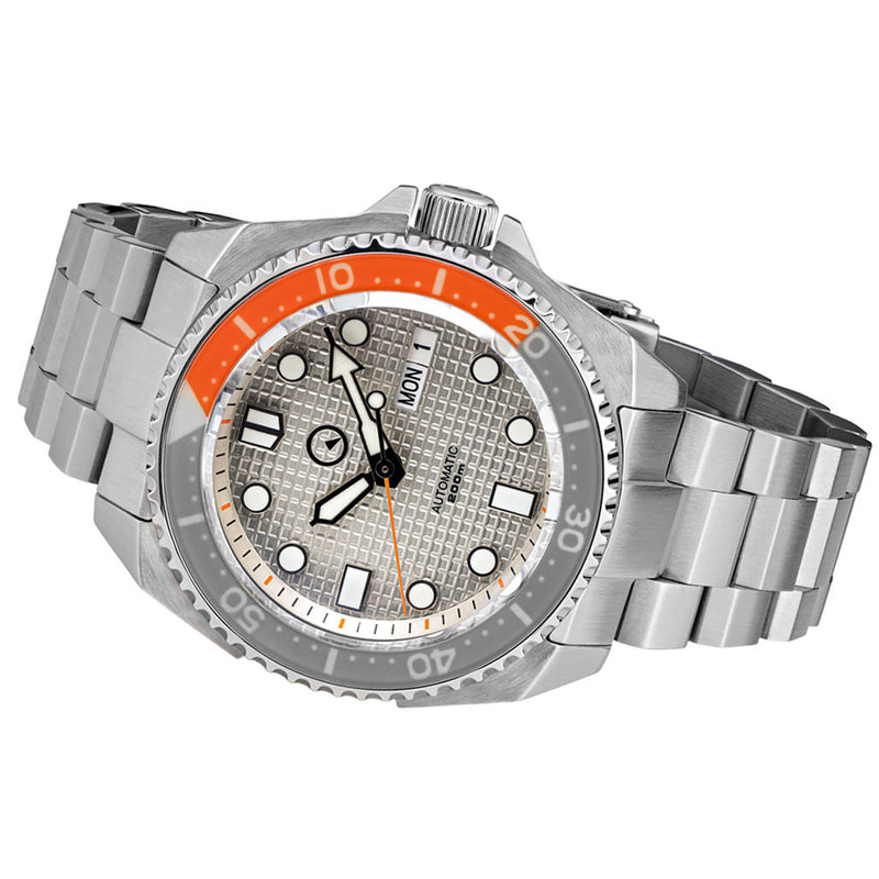 Islander Waffle Dial Automatic Dive Watch with AR Double-Dome Sapphire Crystal, and Luminous Sapphire Bezel Insert #ISL-28