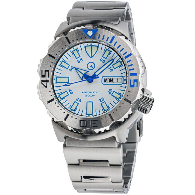 Islander White Dial Automatic Dive Watch with AR Double Dome Sapphire Crystal, and 120-click Bezel #ISL-56