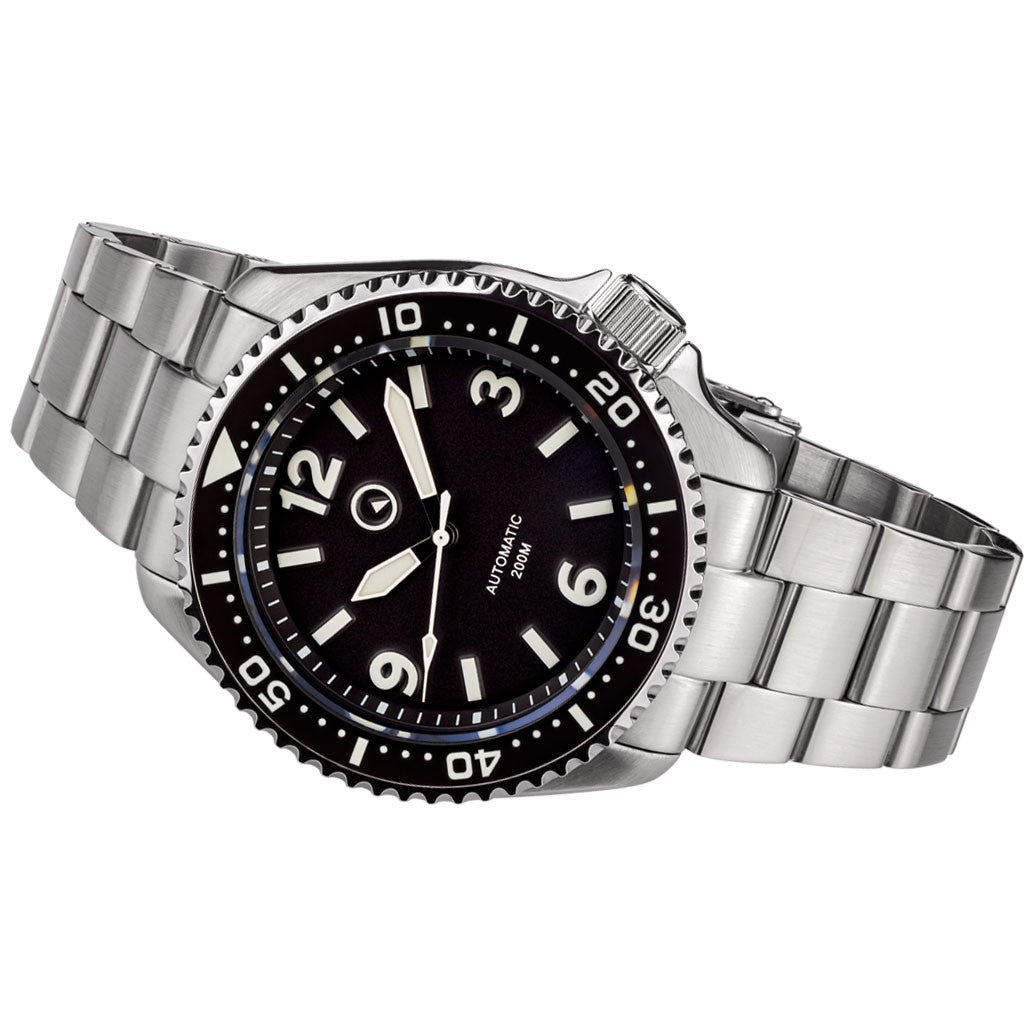 Islander Pilot-Style Dial Automatic Dive Watch with Bracelet, AR