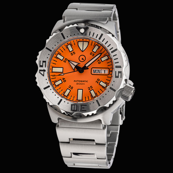 Islander Orange Dial Automatic Dive Watch with AR Double Dome Sapphire Crystal, and 120-click Bezel #ISL-94