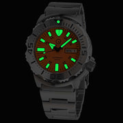 Islander Orange Dial Automatic Dive Watch with AR Double Dome Sapphire Crystal, and 120-click Bezel #ISL-94