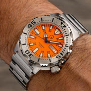 Islander Orange Dial Automatic Dive Watch with AR Double Dome Sapphire Crystal, and 120-click Bezel #ISL-94