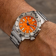 Islander Orange Dial Automatic Dive Watch with AR Double Dome Sapphire Crystal, and 120-click Bezel #ISL-94