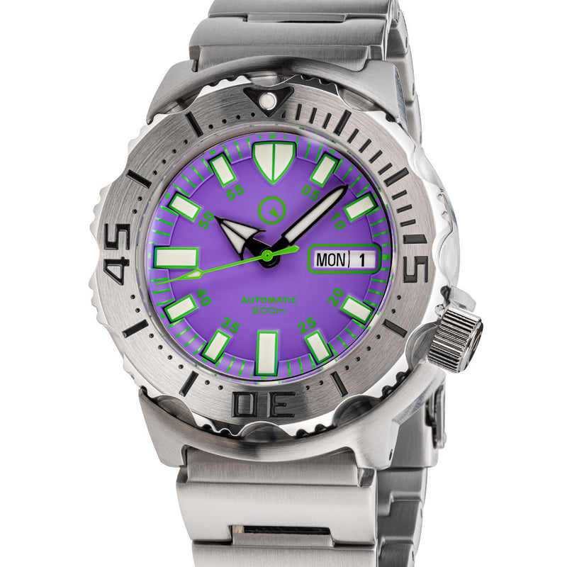 Islander Purple Dial Automatic Dive Watch with AR Double Dome Sapphire Crystal, and 120-click Bezel #ISL-95