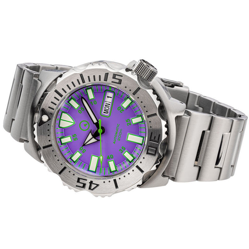 Islander Purple Dial Automatic Dive Watch with AR Double Dome Sapphire Crystal, and 120-click Bezel #ISL-95