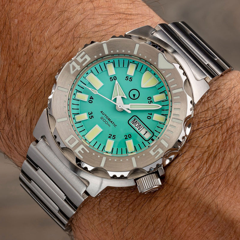 Islander Seafoam Green Dial Automatic Dive Watch with AR Double Dome Sapphire Crystal, and 120-click Bezel #ISL-96