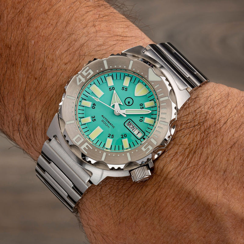 Islander Seafoam Green Dial Automatic Dive Watch with AR Double Dome Sapphire Crystal, and 120-click Bezel #ISL-96