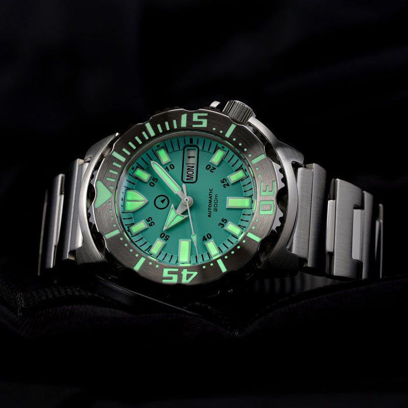 Islander Seafoam Green Dial Automatic Dive Watch with AR Double Dome Sapphire Crystal, and 120-click Bezel #ISL-96