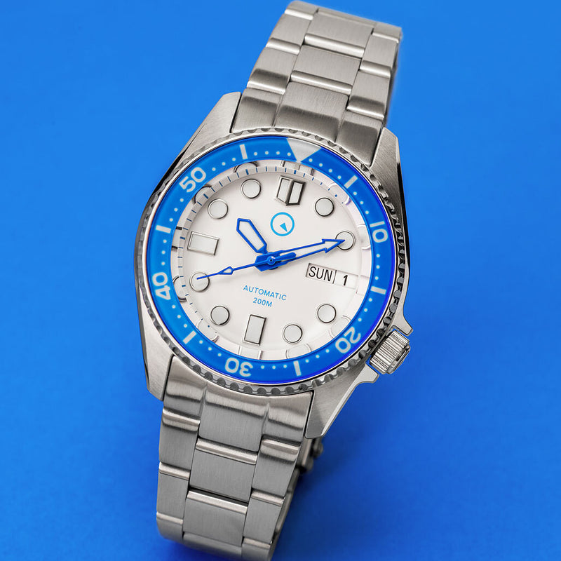 Islander 38mm Automatic Dive Watch with Solid-Link Bracelet, AR Sapphire Crystal, and Luminous Sapphire Bezel Insert #ISL-25