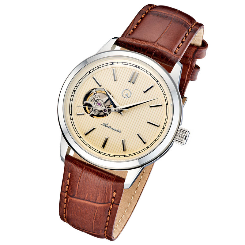Islander Automatic Open-Heart Watch with Pinstripe Dial, AR Sapphire Crystal #ISL-97